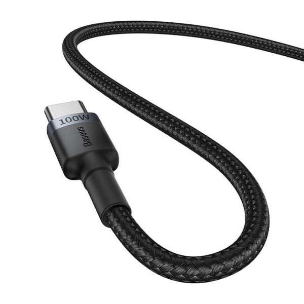 Cable Baseus Cafule USB-C to USB-C 100W,1m, 2psc (Red Black, Grey Black) - Image 4