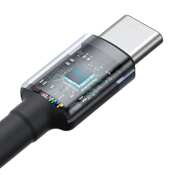 Cable Baseus Cafule USB-C to USB-C 100W,1m, 2psc (Red Black, Grey Black) - Image 6