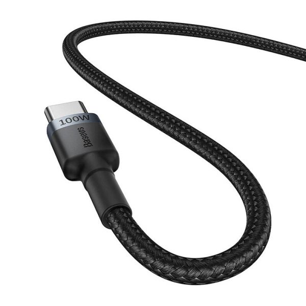 Cable Baseus Cafule USB-C to USB-C 100W,2m, 2psc (Red Black, Grey Black) - Image 4
