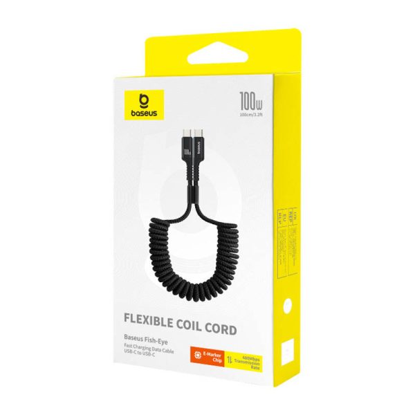 Fast Charging Cable USB-C to USB-C Baseus Fish-Eye 100W, 1m (black) - Image 5