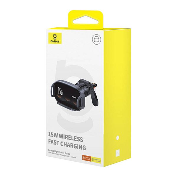 Car holder with inductive charger Baseus LightChaser (Black) - Image 6
