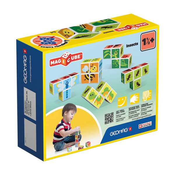 Magicube Printed Insects magnetic blocks + cards 7 pieces GEOMAG GEO-121 - Image 2