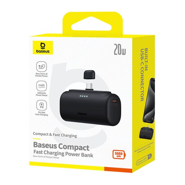 Powerbank Baseus Compact 5000mAh, 20W, USB-C (czarny) - Image 6