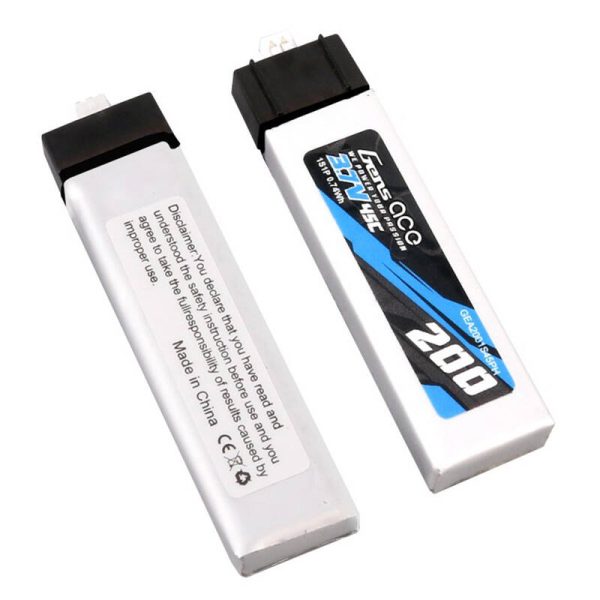 Gens ace 200mAh 3.7V 45C 1S1P Lipo Battery (2pcs) - Image 2