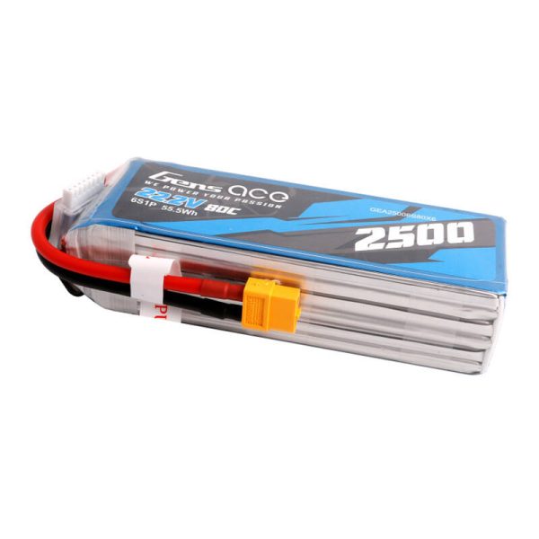 Gens ace 2500mAh 22.2V 80C 6S1P Lipo Battery Pack with XT60 plug — изображение 2