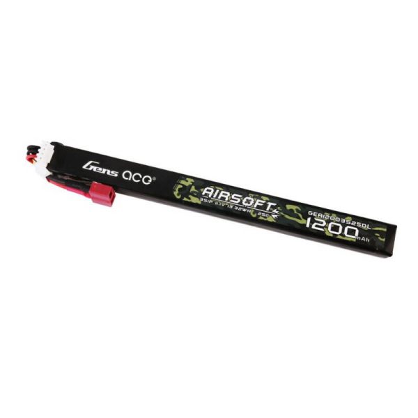 Gens Ace 25C 1200mAh 3S1P 11.1V Airsoft Gun Lipo Battery with T Plug Long size - Image 2