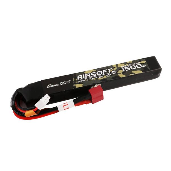 Gens ace 25C 1500mAh 2S1P 7.4V Airsoft Gun Lipo Battery with T Plug - Image 4