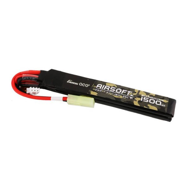 Gens ace 25C 1500mAh 2S1P 7.4V Nunchuck 2X Airsoft Gun Lipo Battery with mini Tamiya Plug - Image 2