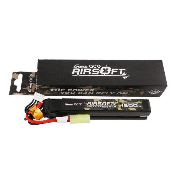 Gens ace 25C 1500mAh 3S1P 11.1V Nunchuck 2X Airsoft Gun Lipo Battery with mini Tamiya Plug - Image 4