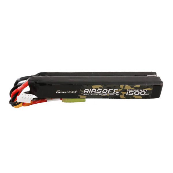 Gens ace 25C 1500mAh 3S1P 11.1V Nunchuck 2X Airsoft Gun Lipo Battery with mini Tamiya Plug - Image 2