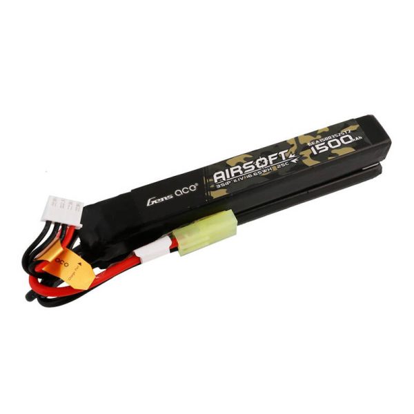 Gens ace 25C 1500mAh 3S1P 11.1V Nunchuck 2X Airsoft Gun Lipo Battery with mini Tamiya Plug - Image 3