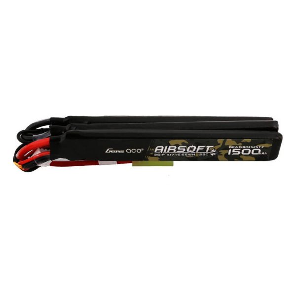 Gens ace 25C 1500mAh 3S1P 11.1V Nunchuck 3X Airsoft Gun Lipo Battery with T Plug - Image 2