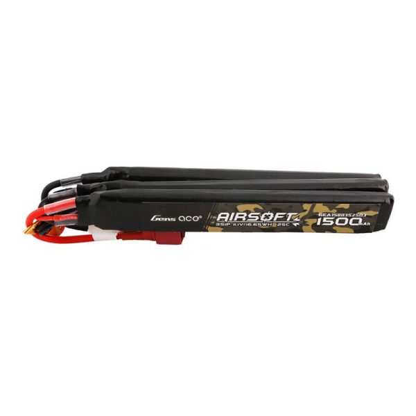 Gens ace 25C 1500mAh 3S1P 11.1V Nunchuck 3X Airsoft Gun Lipo Battery with T Plug - Image 4