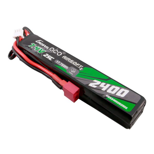 Gens ace 25C 2400mAh 2S2P 7.4V Saddle Airsoft Gun Lipo Battery with Mini Deans(T) Plug - Image 4