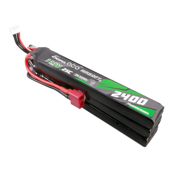 Gens ace 25C 2400mAh 3S2P 11.1V NUNCHUCK 3X Airsoft Gun Lipo Battery with Deans(T) Plug - Image 2