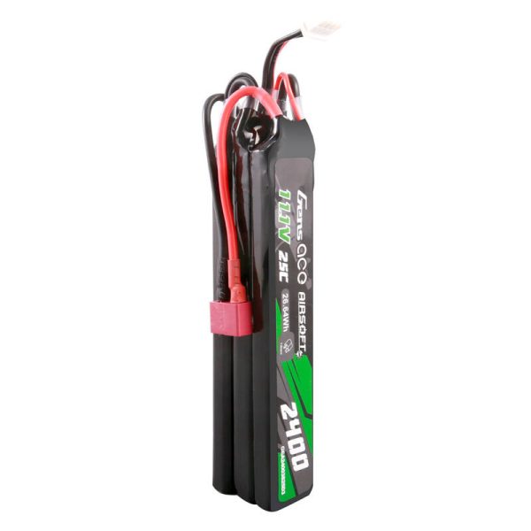Gens ace 25C 2400mAh 3S2P 11.1V NUNCHUCK 3X Airsoft Gun Lipo Battery with Deans(T) Plug - Image 3