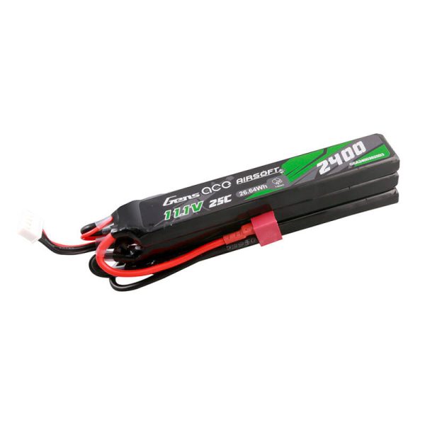 Gens ace 25C 2400mAh 3S2P 11.1V NUNCHUCK 3X Airsoft Gun Lipo Battery with Deans(T) Plug - Image 4