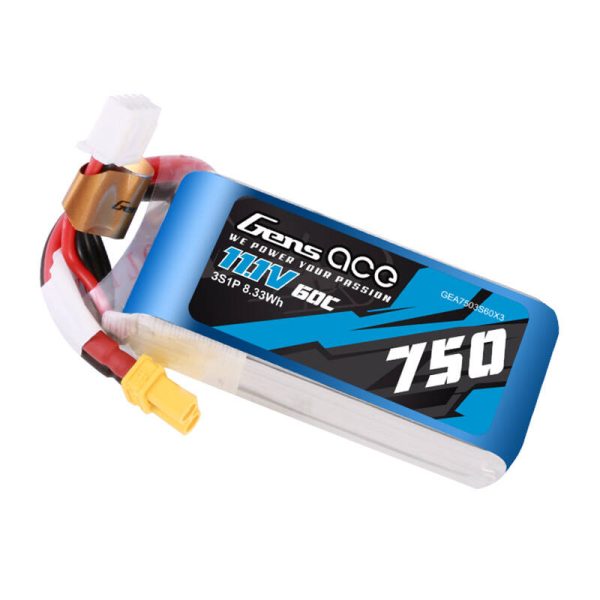 GENS ACE 750MAH 11.1V 60C 3S1P LIPO BATTERY PACK WITH XT30 - Image 5
