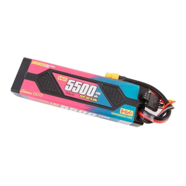 Gens ace Advanced 5500mAh 7.6V 100C 2S1P HardCase Lipo Battery Pack with XT60 - Image 3