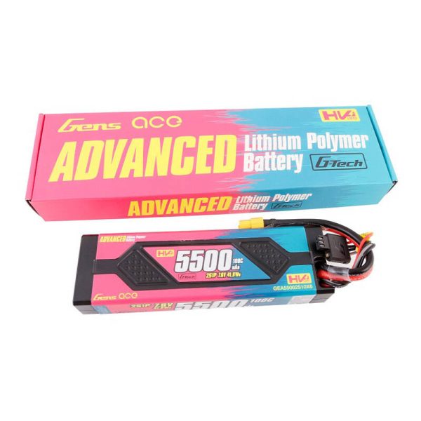 Gens ace Advanced 5500mAh 7.6V 100C 2S1P HardCase Lipo Battery Pack with XT60 - Image 5
