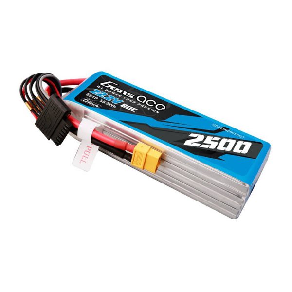 Gens ace G-Tech 2500mAh 22.2V 80C 6S1P Lipo Battery Pack with XT60 plug — изображение 3