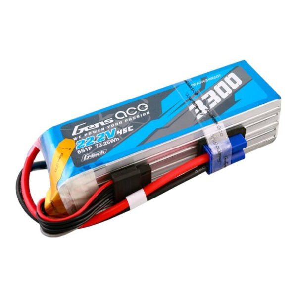 Gens ace G-Tech 3300mAh 22.2V 45C 6S1P Lipo Battery Pack with EC5 Plug - Image 2