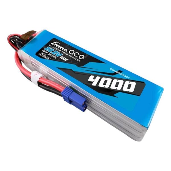 Gens ace G-Tech 4000mAh 22.2V 60C 6S1P Lipo Battery Pack with EC5 Plug - Image 3