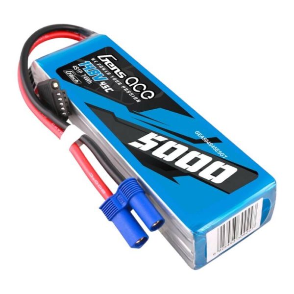 Gens ace G-Tech 5000mAh 14.8V 45C 4S1P Heli Lipo Battery with EC5 Plug - Image 3
