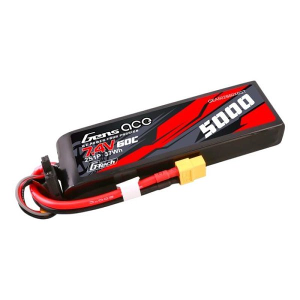 Gens ace G-Tech 5000mAh 7.4V 60C 2S1P Lipo PC material case with XT60 Plug - Image 2