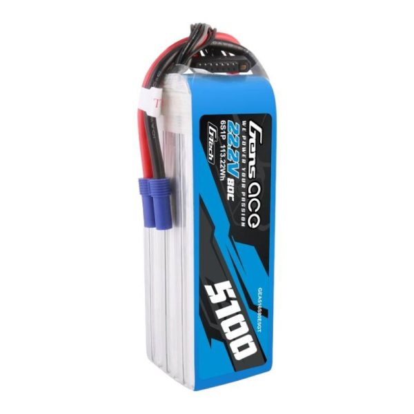 Gens ace G-Tech 5100mAh 80C 22.2V 6S1P Lipo Battery Pack with EC5 plug - Image 4