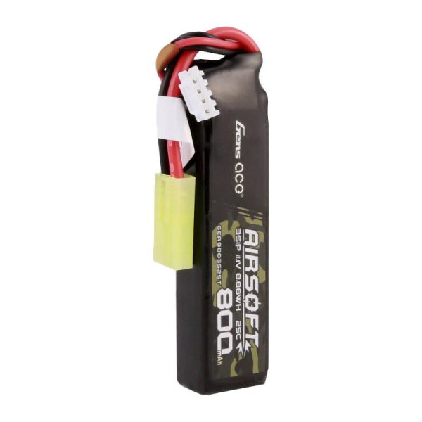 Gens Ace Lipo 800MAH 11.1V 25C 3S1P Airsoft Gun Lipo Battery with mini Tamiya Plug — изображение 4