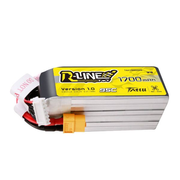 Tattu R-Line 22.2V 1700mAh 6S 95C Lipo Battery with XT60 Plug - Image 2