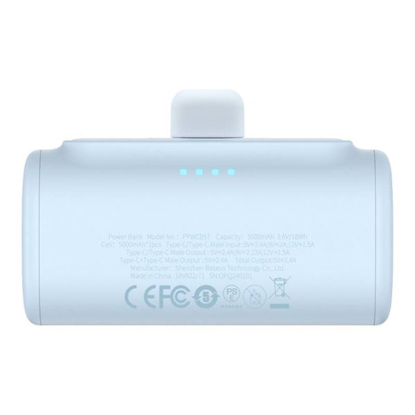 Powerbank baseus Compact USB-C 5000mAh, 20W (blue) — изображение 5