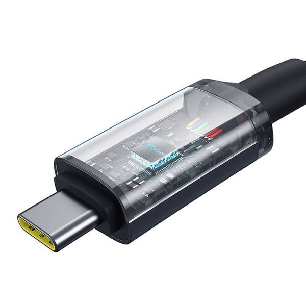 Fast Charging Cable Baseus Crystal Shine USB-C to USB-C 100W, 1,5m, 20Gb (black) - Image 5