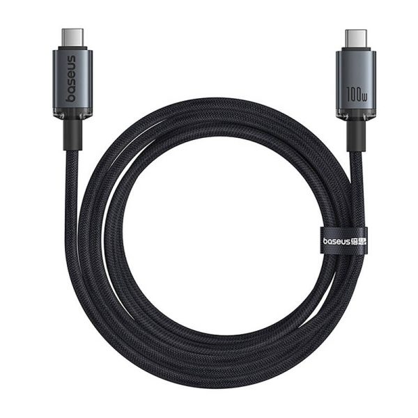 Fast Charging Cable Baseus Crystal Shine USB-C to USB-C 100W, 1,5m, 20Gb (black) - Image 4