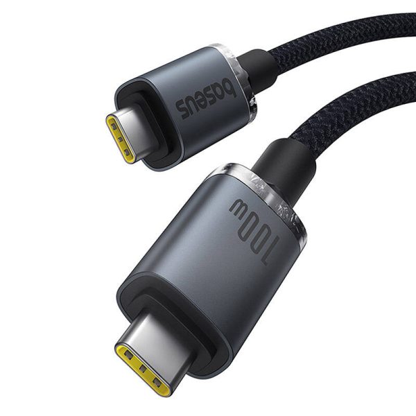 Fast Charging Cable Baseus Crystal Shine USB-C to USB-C 100W, 1,5m, 20Gb (black) - Image 3