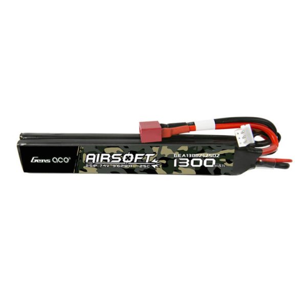 Gens ace 25C 1300mAh 2S1P 7.4V Saddle Airsoft Gun Lipo Battery with T Plug - Image 3