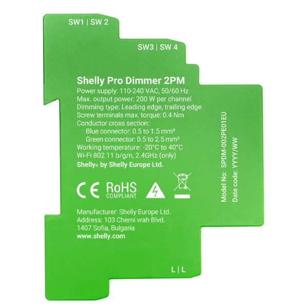 DIN Rail Smart Switch Shelly Pro Dimmer , 2 channels - Image 3