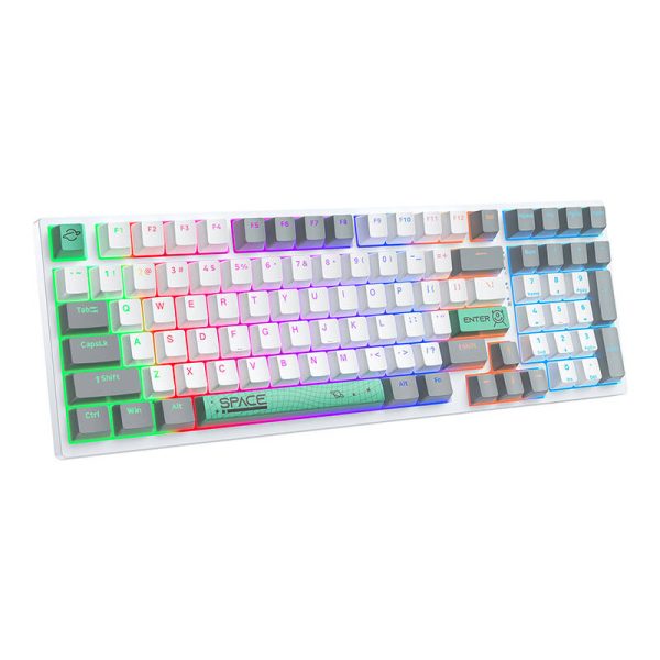 ONIKUMA G38 98 Keys USB Wired Mechanical Keyboard White - Image 2