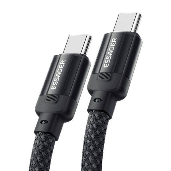 USB-C to USB-C cable, Essager, EXCTT1-YS01-P, 100W, 1m (black) - Image 2