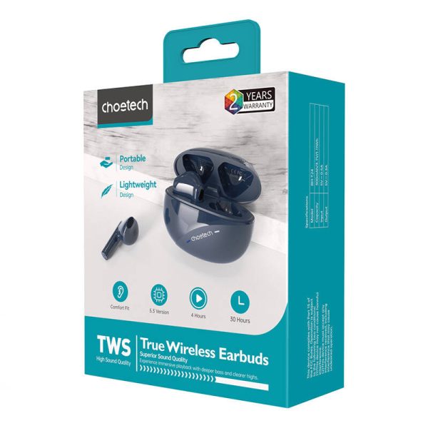 TWS Earphones Choetech BH-T24 (dark blue) - Image 4