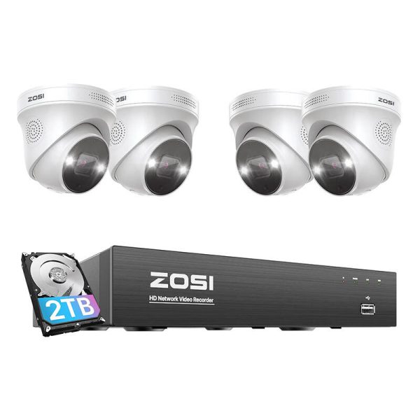 IP Camera ZOSI C225 4 pcs WiFi 5MP + NVR 8ch + 2TB HDD - Image 2
