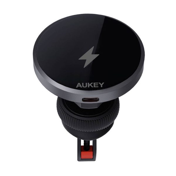 Car Phone Holder Aukey HD-MC13, with charger 15W Qi2 (black) - Image 2