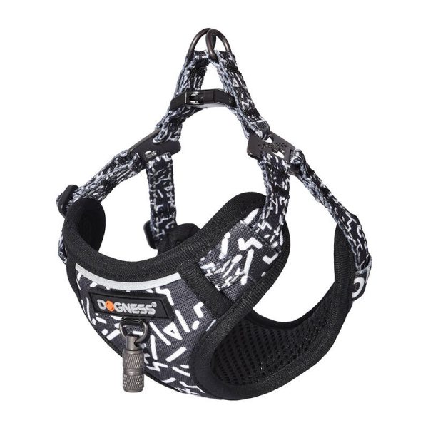 Dog set Dogness harness and leash (Black and white) - Image 2
