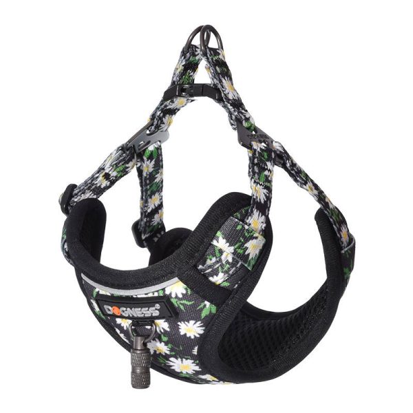 Dog set Dogness harness and leash (Daisy Black) - Image 2