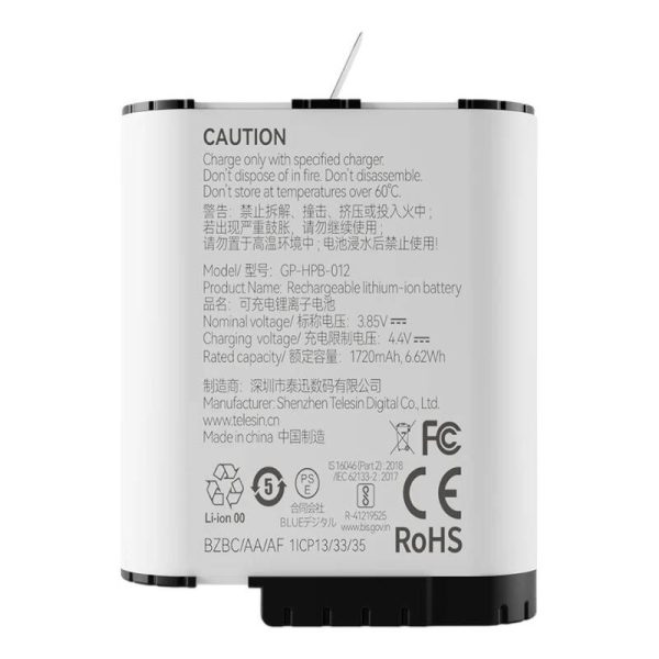 High performance stamina battery TELESIN  for GoPro Hero 12/11/10/9 - Image 3