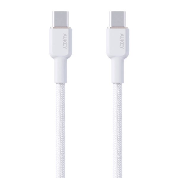 USB-C to USB-C Cable Aukey CB-NCC2, 60W, 1.8m (white) - Image 2