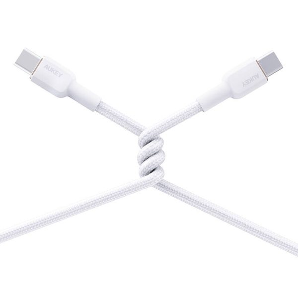 USB-C to USB-C Cable Aukey CB-NCC2, 60W, 1.8m (white) - Image 3