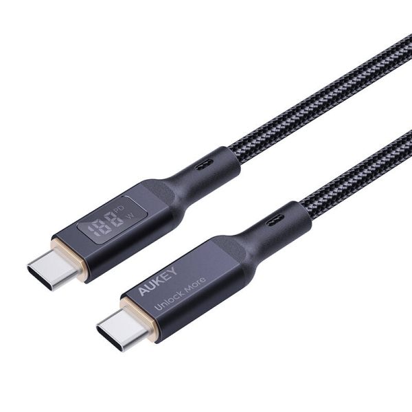 USB-C to USB-C Cable Aukey CB-MCC101, 100W, 1m (black) - Image 3
