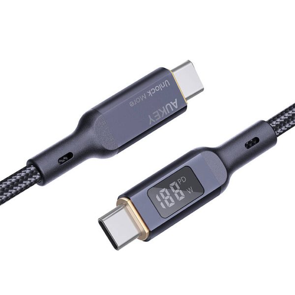 USB-C to USB-C Cable Aukey CB-MCC101, 100W, 1m (black) - Image 4